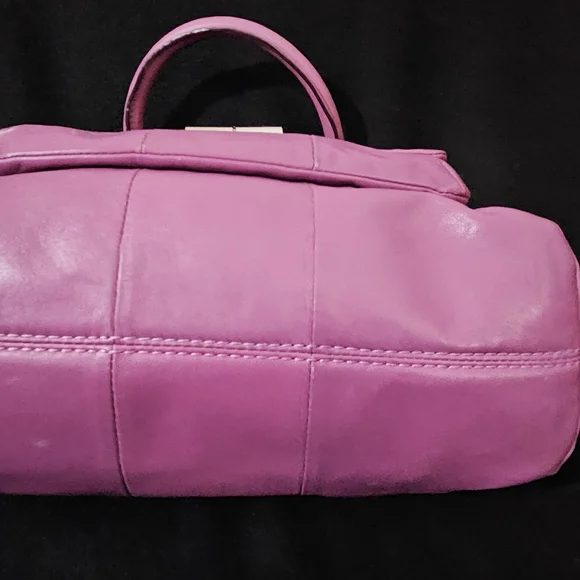 Coach Kristen Orchid Purple Leather Satchel/Shoulder Bag - Picture 12 of 16